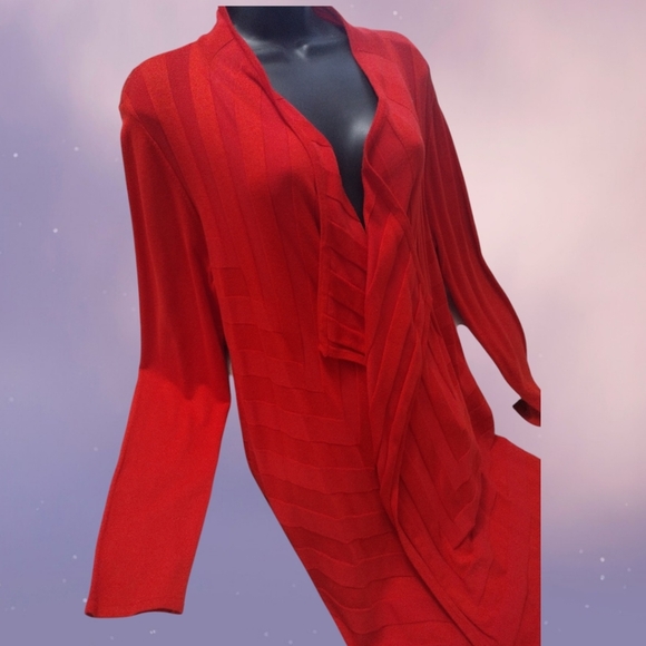Nwt Red Asymmetrical Cardigan Sz Large - Picture 3 of 5